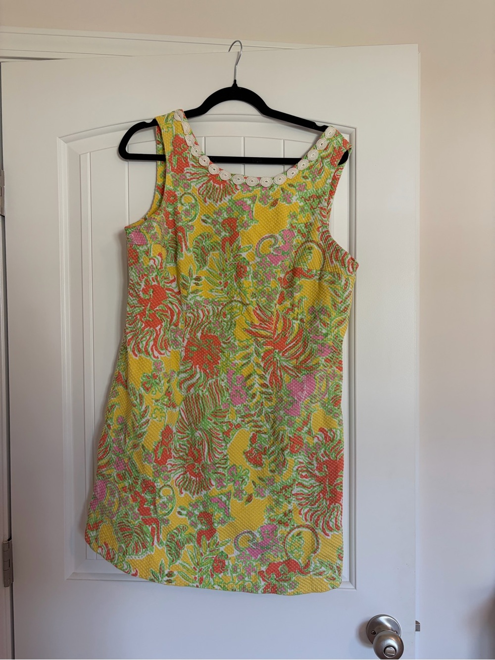 Lilly Pulitzer Yellow Floral Embellished Shift Dress